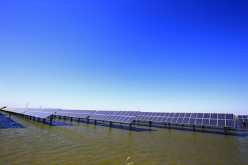 Solar panels on the water