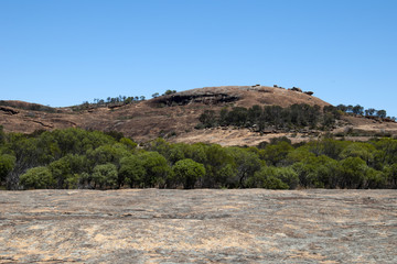 Hyden Australia, view of massive granite rock formation is known as the Humps
