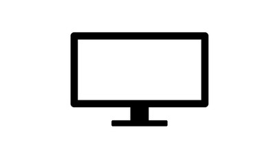 TV screen display black symbol icon vector image illustration