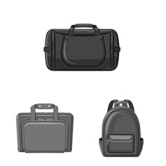 Vector illustration of suitcase and baggage logo. Collection of suitcase and journey vector icon for stock.