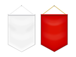 Red white pennant template vector