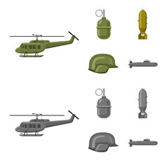 Vector illustration of weapon and gun logo. Collection of weapon and army vector icon for stock.