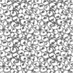 Seamless gray leopard pattern. Animal skin grunge texture. Vector illustration.