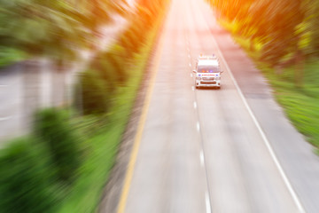 ambulance van on street highway background.