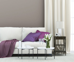 Living room with sofa and callas