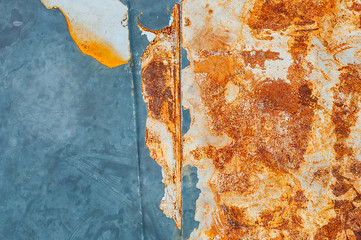 Rust on the car skirt, close-up photography