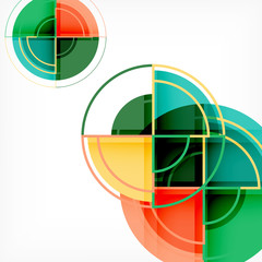 Creative circles geometric abstract background with 3d effect