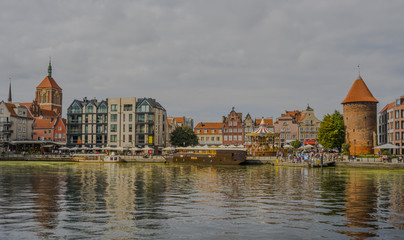 Old City waterfront scene Gdansk Poland.