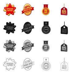 Fototapeta premium Vector design of emblem and badge symbol. Collection of emblem and sticker stock vector illustration.