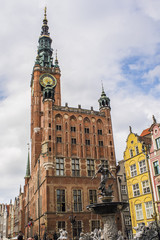 Fototapeta na wymiar Old City Street Scene Gdansk Poland.