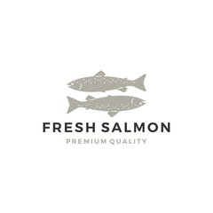 Obraz premium salmon fish logo seafood label badge vector sticker download