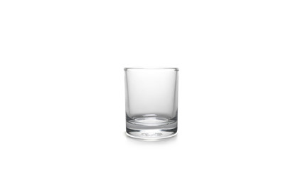 empty glass cup isolated on white background