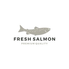 salmon fish logo seafood label badge vector sticker download