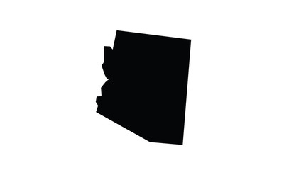Arizona outline map black USA state borders black vector illustration