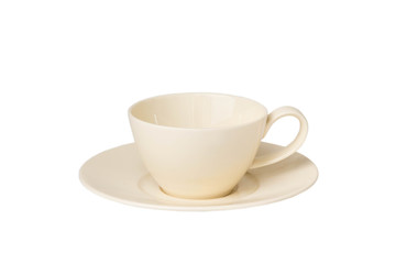 Cup and saucer isolated on white background