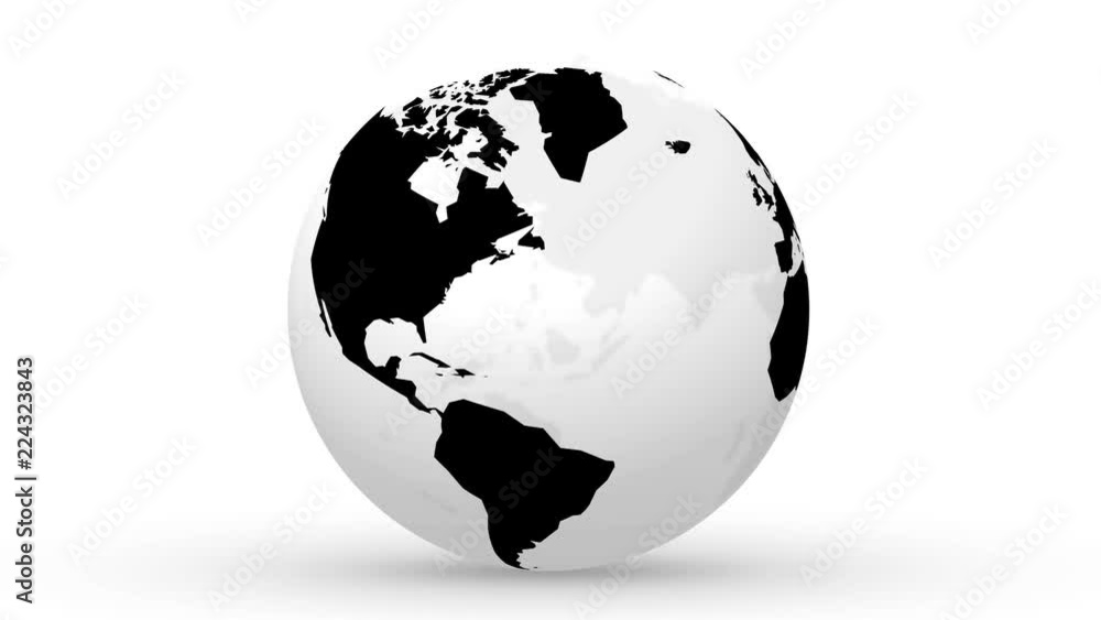 Canvas Prints black spinning globe simple icon animation