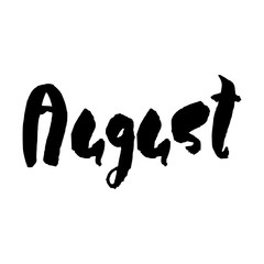 Hand drawn lettering element, months set, vector