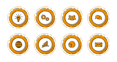 Hand drawn business icons - big collection. Vector.