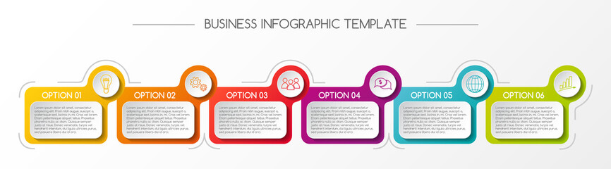 Business infograph with colorful boxes. Vector.