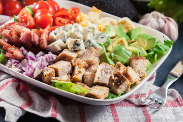 Healthy cobb salad with chicken