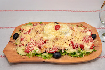 Salad with cheese