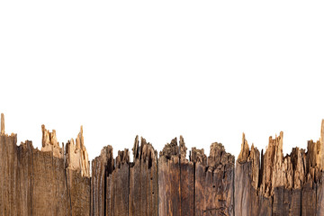 Old planks isolated on white.