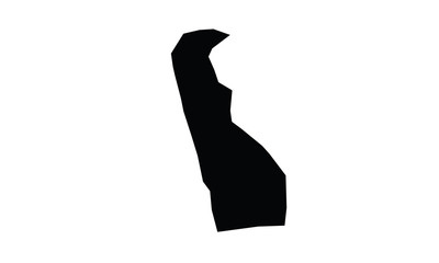 Delaware outline map black USA state borders black vector illustration