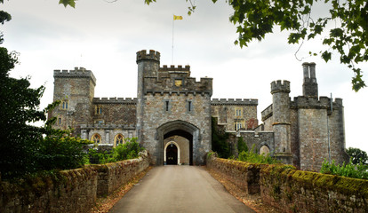 entrance to powderham castle.devon.england