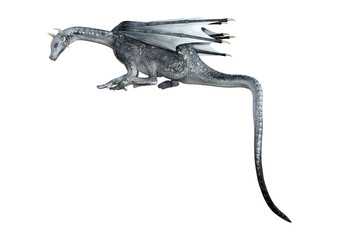 Naklejka premium 3D Rendering Fairy Tale Dragon na białym tle