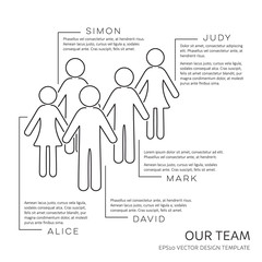 Black vector our team outline design template
