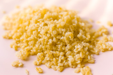 Cooked bulgur on a plate