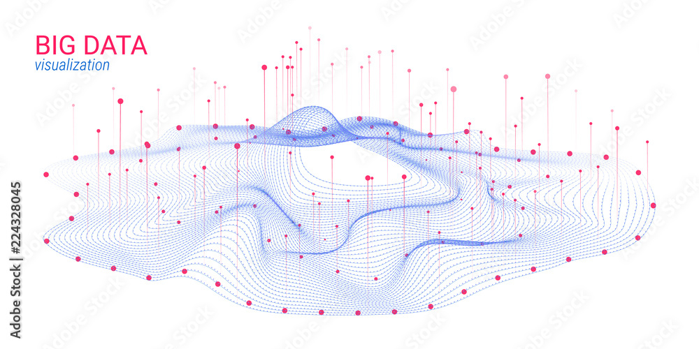 Wall mural futuristic abstraction. big data visualization.