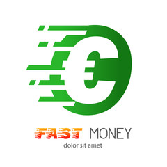 Logotipo FAST MONEY con euro en circulo verde