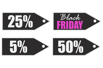 Etiqueta negra de viernes negro.