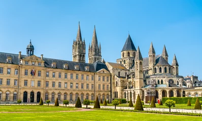 Foto op Canvas Het stadhuis en de abdij van Saint-Etienne in Caen, Frankrijk © Leonid Andronov