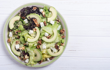 Healthy salad with avocado