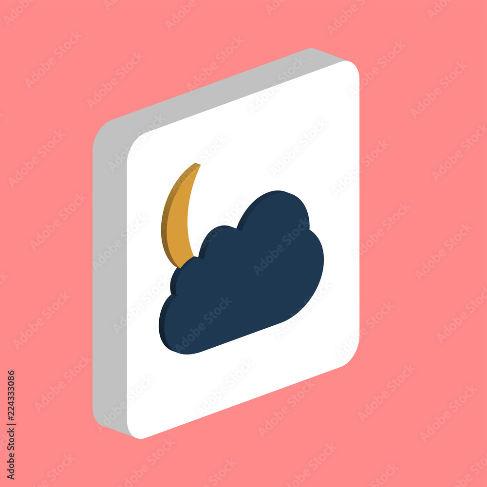 Poster moon and cloud simple vector icon. illustration symbol design template for web mobile ui element. pe