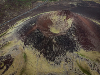 Panoramic view on green inland of Iceland