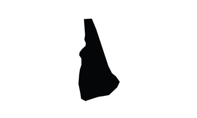 New Hampshire outline map black USA state borders black vector illustration