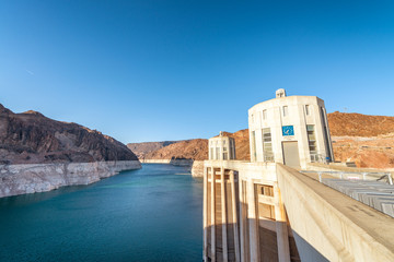 Fototapeta na wymiar Hoover Dam on Arizona and Nevada border
