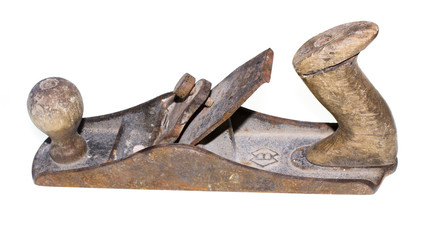 Wooden plane on white background