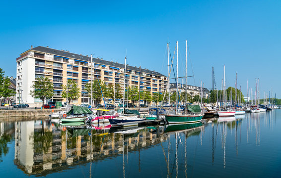 View of a marina in Caen, France
