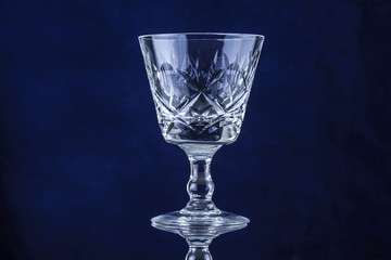 Old cut glass lead crystal goblet