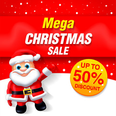 Santa Claus Sales Banner Design - Holiday Greeting