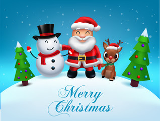 Fototapeta na wymiar Santa Claus Lettering Design - Holiday Greeting