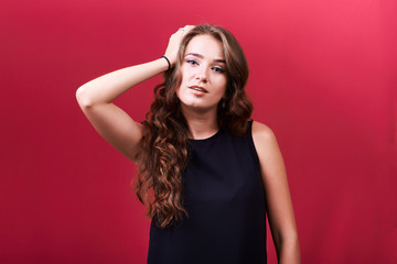 Young girl with curly hair