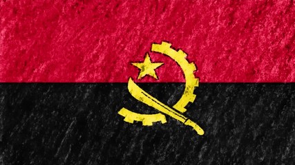 stop motion pastel chalk crayon drawn Angola flag cartoon animation seamless loop background new quality national patriotic colorful symbol video footage