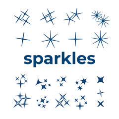 Icon star. Sparkles collection. Sparks vector icons set