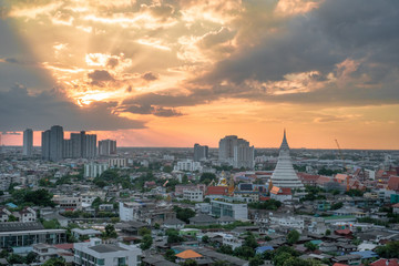 Sunset sky in outer zone of Bangkok