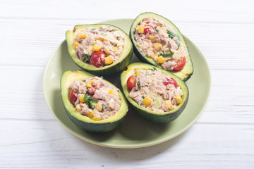 Avocado stuffed with salad